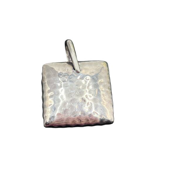 Silpada 2008 Hammered Sterling Silver Pillow Square Puff Pendant S1118 - Picture 5 of 9